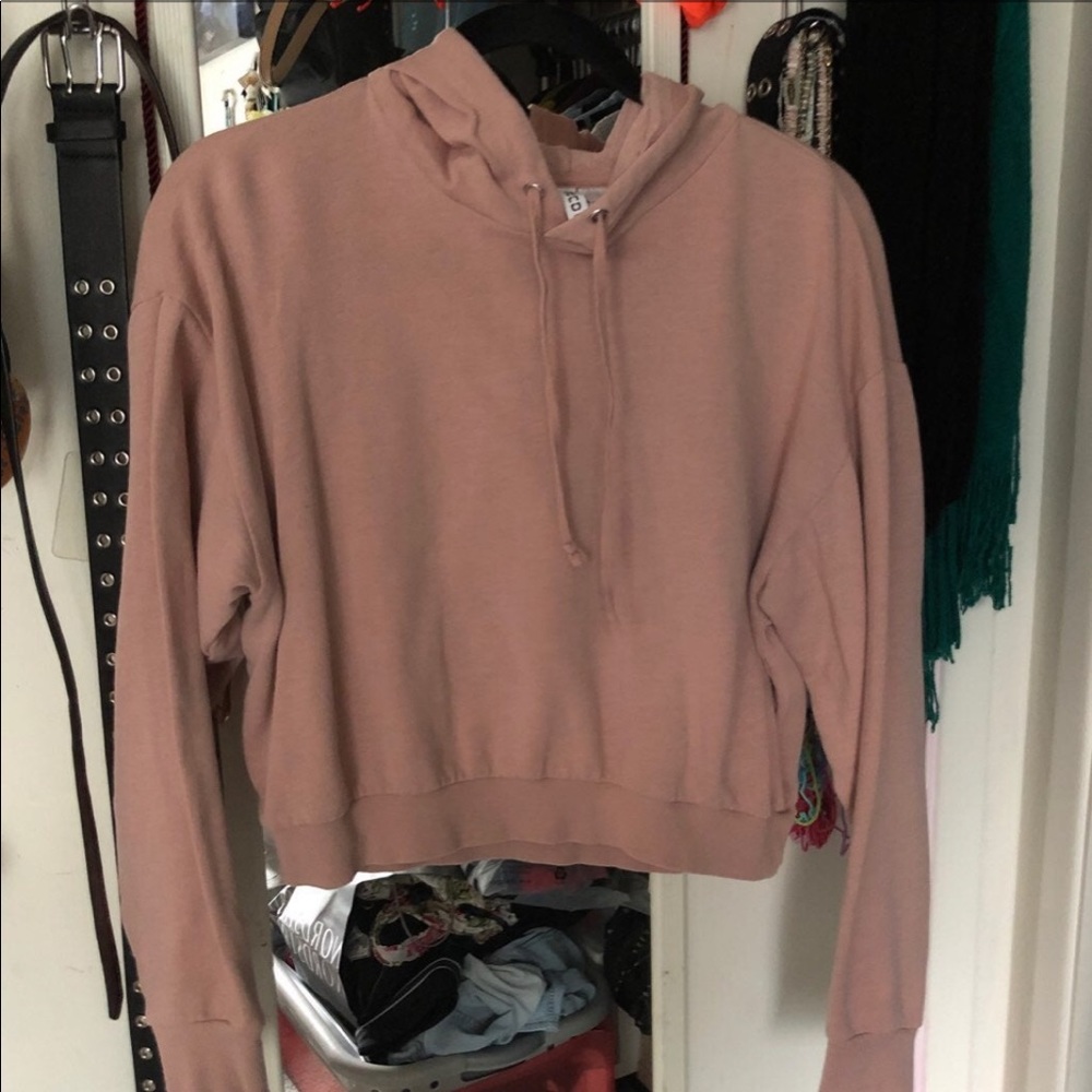 SOLD !! pink cropped hoodie